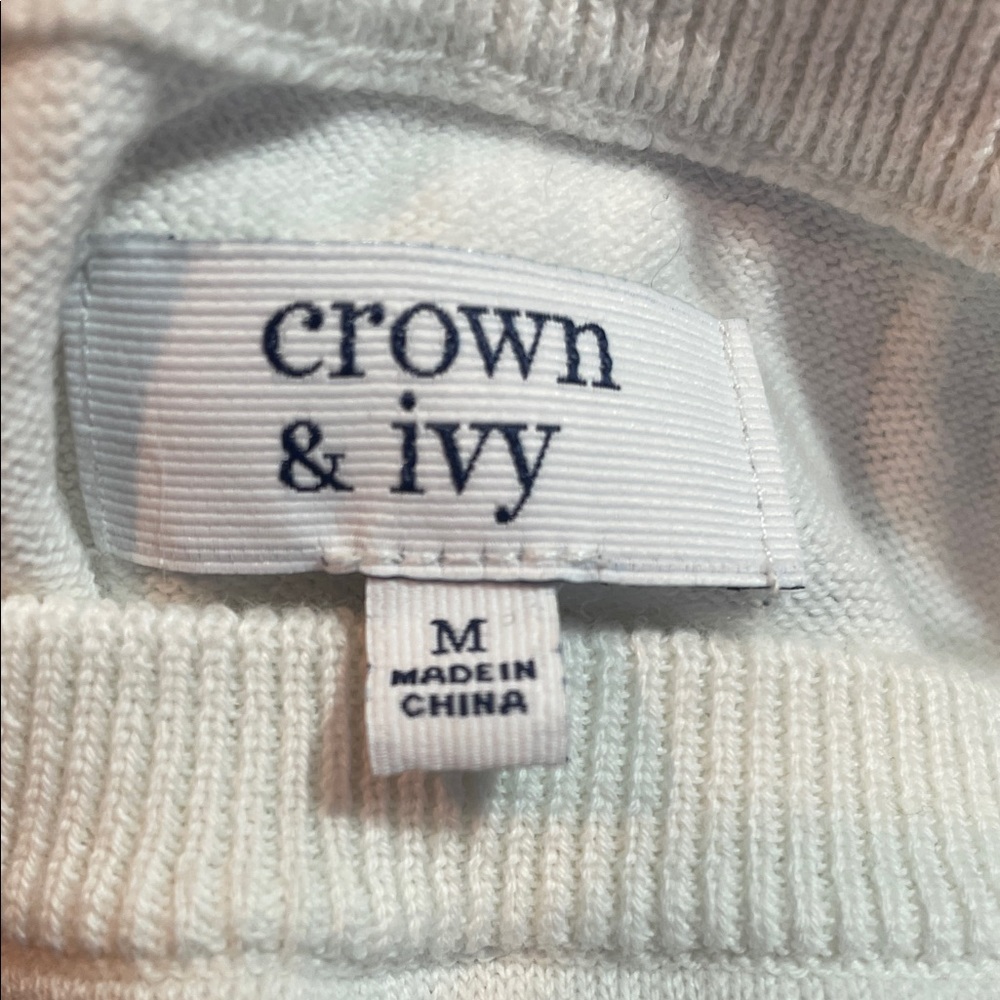 Crown & Ivy Women's Navy Heart Sweater - Picture 2 of 7